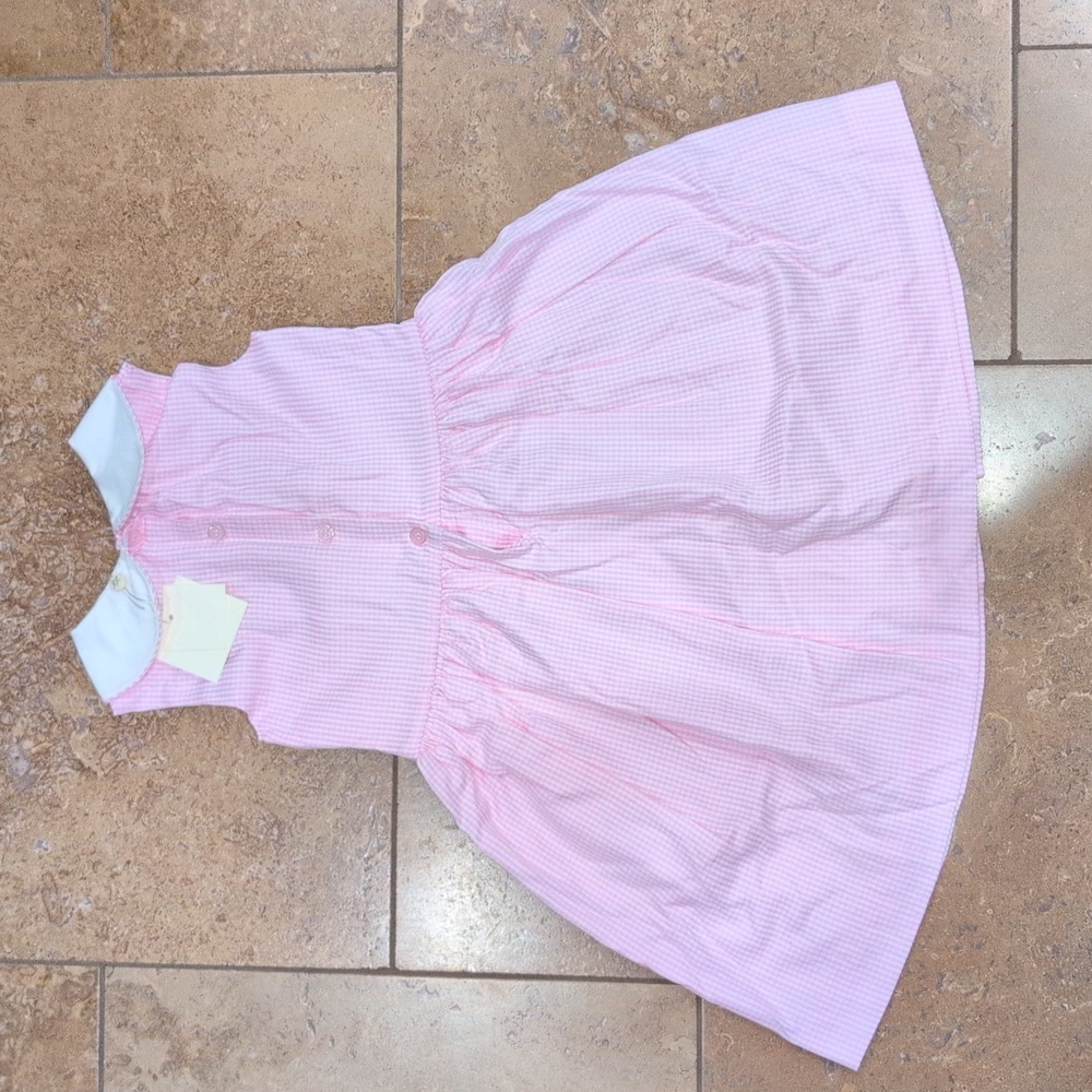 Rachel Riley girl smocked dress. Pink gingham. Size 5Y. - Picture 3 of 4